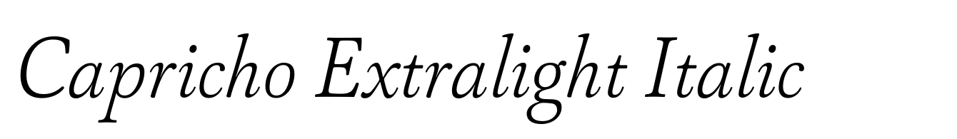 Capricho Extralight Italic